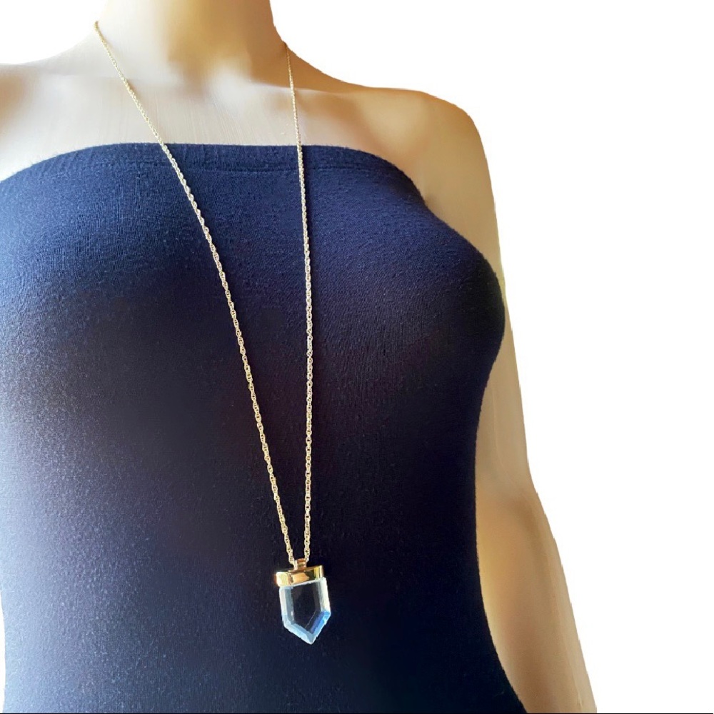 Metaphor | Faux Crystal Necklace & Linked Ring-Bracelet Bundle.